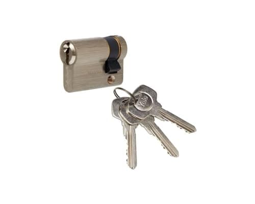 Image of Yale YC500+ Half Cylinder Lock 30 x 10 mm, 5 Pins - Exterior Door, Entrance Door, Garage Door - 3 Keys, Nickel-Plated