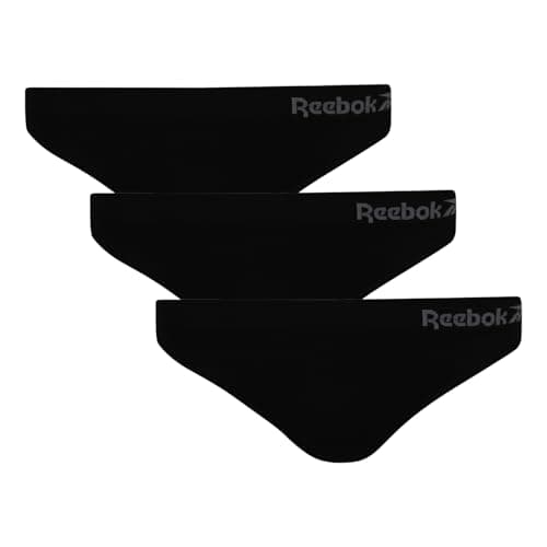 Image of Reebok Kali Thongs For Women - Pack of 3 Black Seamless Knickers For Women | Womens Thongs Multipack, For Daily Wear & For Sports, S/M/L/XL
