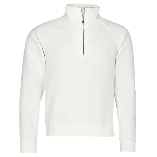Image of Fruit of the Loom Men's Zip Neck Neck Sweater, White, L
