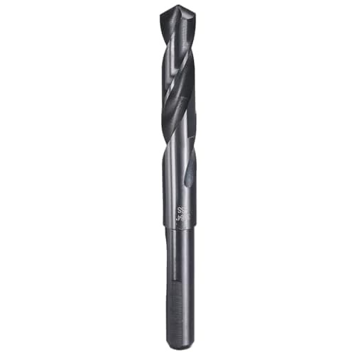 Image of sourcing map 14.7mm (37/64") Drill Bit 1/2" Reduced Shank 3-Flat 4241 High Speed Steel Nitriding Black 118° for Soft Materials Wood Plastic Iron Copper Aluminum