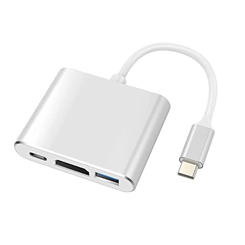 Image of FIOUSY USB C to HDMI Adapter, USB 3.0 Type C to HDMI 4K Multiport AV Converter with USB 3.0 Port Mac HDMI Adapter for MacBook Pro/ S8+/S9+/Projector/Monitor (Silver)