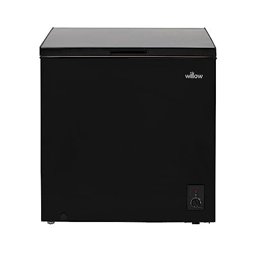 Image of Willow W198CFB 199L Freestanding Chest Freezer with Removable Storage Basket, Adjustable Thermostat, 4* Freezer Rating, Low Noise - Black