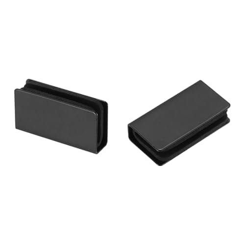Image of sourcing map 2Pcs 1.6" Magnetic Latch Clamp, Steel Glass Cabinet Clips, Metal Rectangular Adjustable Frameless Glass Clamp for Cabinet, Glass Door, Wardrobe, Black