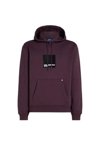 Image of KARL LAGERFELD JEANS, Men's, Box Logo Hoodie, Regular Fit, Purple, XL