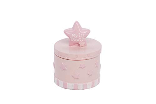 Image of Gisela Graham Pink Resin 'My 1st Tooth' Trinket Box - 8.5cm