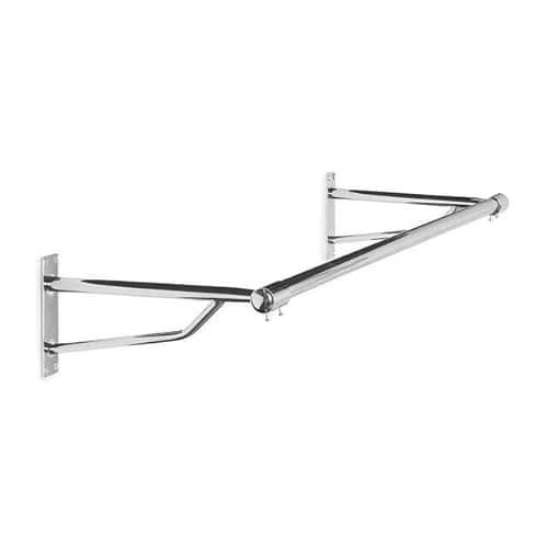 Image of HeavyDuty 25mm OR 32mm Dia-Meter Hanging Rail Tubing System for Wall, Floor, Ceiling, Roof and Walk-in Wardrobe Chrome Tubing System (1 Meter Tube + 2 X Bracket +2 X ENDCAP, 25MM)
