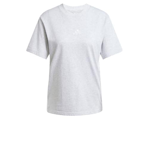 Image of adidas Women's Essentials 3-Stripes Cotton T-Shirt, Light Grey Heather/White, XS