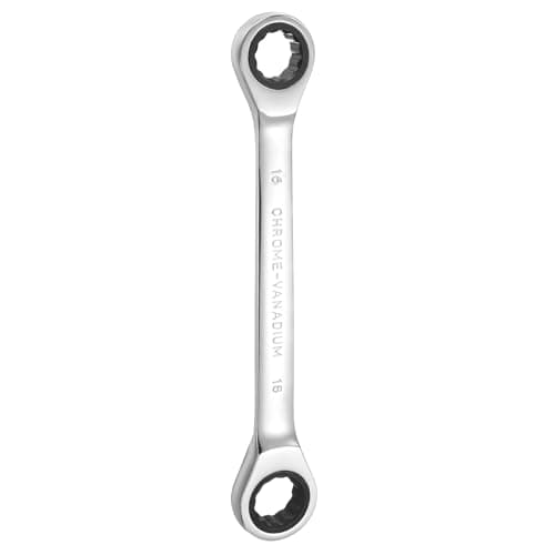 Image of sourcing map Double Box End Ratcheting Wrench 16mm-18mm CR-V Steel Metric 12 Point Ratchet Wrench Mirror Chrome Plating Box End Spanner Tool with 72 Tooth Gear for Auto Repair DIY Project