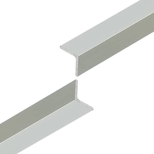 Image of Virtual Plastics Silver Aluminium Corner Trim - Aluminium Angle Edge Trim - Anodised Silver Finish - 1 Metre length (25mm x 25mm)