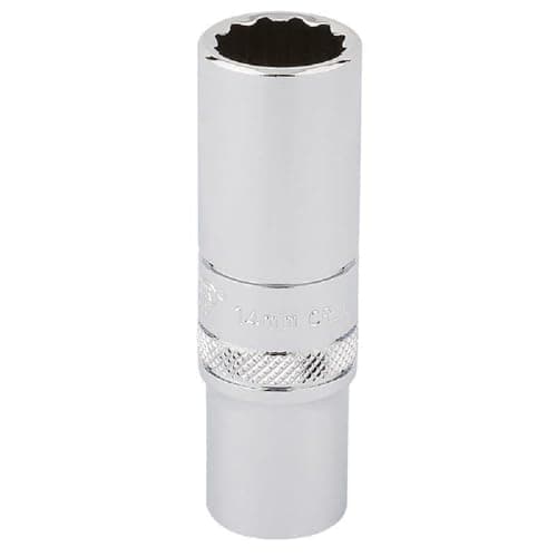 Image of Draper 32955 Metric 3/8-Inch Square Drive Hi-Torq 12-Point Deep 14 mm Socket, Blue