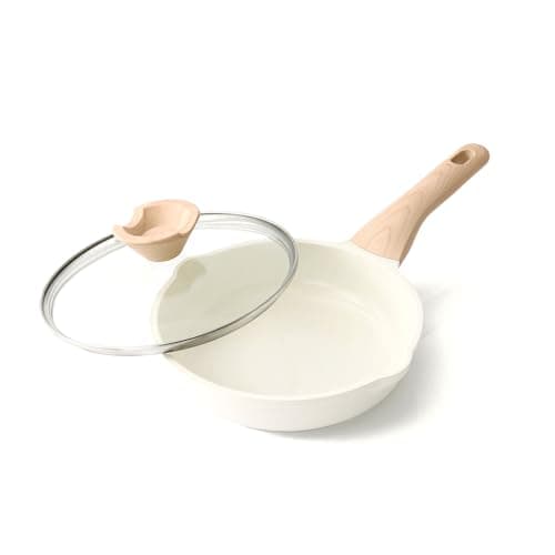 Image of Kordisen Ceramic Nonstick Frying Pan with Lid, 20 cm Induction Ceramic Pan, Healthy and Non-Toxic, PFOA & PFAS Free