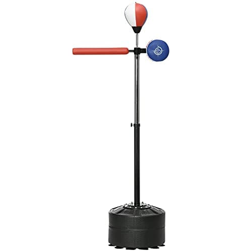 Image of SPORTNOW Free Standing Speed Bag, Height Adjustable Boxing Punching Bag with Stand, Reflex Bar, Punching Pad and Suction Cup Base for Adults & Teenagers, Multicoloured