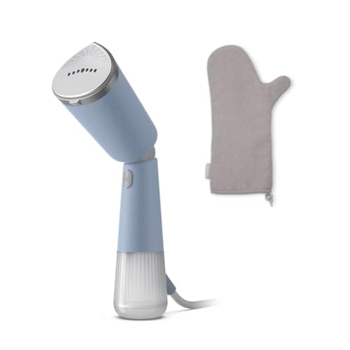 Image of Philips 5000 Series Handheld Garment Steamer — Ready to use in seconds; Powerful 24 g/min Steam; 120 ml Tank — GlovePouch — Light Blue — STH5020/20