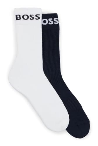 Image of BOSS Mens 2P RS Sport CC Two-pack of cotton-blend socks in a quarter length