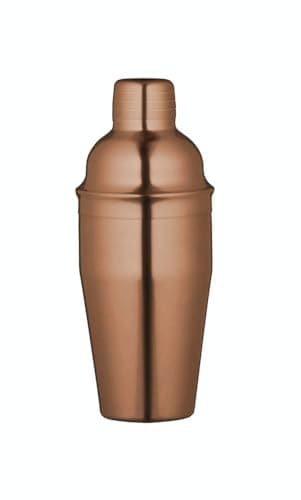 Image of BarCraft Copper Effect Cocktail Shaker with Strainer in Gift Box, Copper Effect Stainless Steel, 500 ml