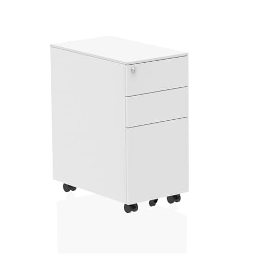 Image of OPO Steel Mobile Pedestal White Slim