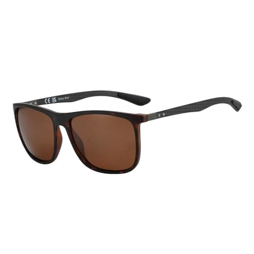 Image of ZENOTTIC Square Polarised Sunglasses for Men Ultralight Carbon Fiber Sun Glasses Driving Fishing Golf Sports UV400 Protection