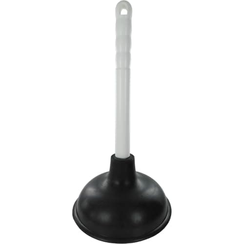 Image of Merriway BH03116 Sink Plunger 150mm (6 inch) Dia. with 225mm (9 inch) Plastic Handle,White/Black