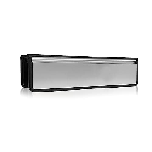 Image of Xfort MailPlate Luxe 10" Letterplate Satin Chrome, Premium Draught Proof Postal Letterbox, Telescopic Sleeved Letter Box for Wooden, Composite and uPVC Midrail Doors with 40-80mm Door Thickness
