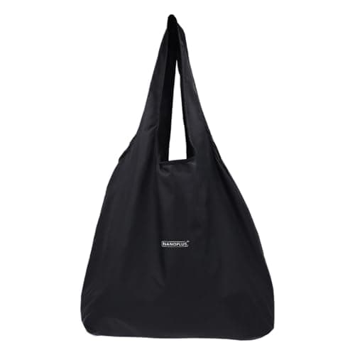 Image of NANOPLUS Ultimate Foldable Travel Tote Bag - Reusable Shopping Bag - Compact & Portable & Lightweight (Black, 19L)