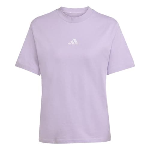 Image of adidas Women's Essentials 3-Stripes Cotton T-Shirt, Powder Plum/White, XS