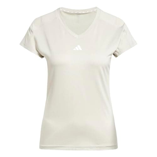 Image of adidas Women's AEROREADY Train Essentials Minimal Branding V-Neck Tee, Wonder Alumina/White, M