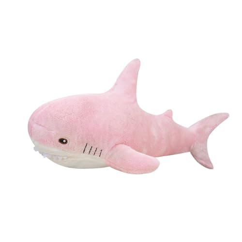 Image of Cosiesnest 28cm Plush Shark Pillow, Stuffed Animal Toys, Soft Cuddly Shark Plush Toy, Comfortable Sleeping Pillow Back Cushion for Kids Boys Girls Gift Room Decoration (Pink)