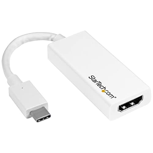 Image of StarTech.com USB C to HDMI Adapter - White - 4K 60Hz - Thunderbolt 3 Compatible - USB Type C to HDMI Dongle Converter (CDP2HD4K60W)