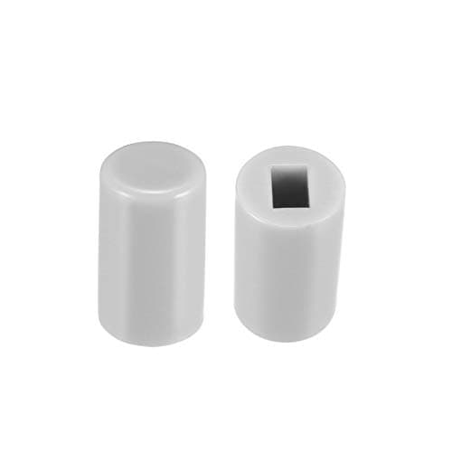 Image of uxcell 40Pcs Plastic 6x10mm Latching Pushbutton Tactile Switch Caps Cover Keycaps Protector Grey