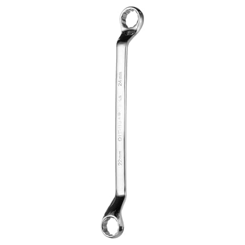 Image of sourcing map 45 Degree Offset Box End Wrench 22mm x 24mm Metric 12 Point Mirror Chrome Plated Alloy Steel Double Box Wrenches Long Industrial Grade Torx Box Wrench Repair Tool