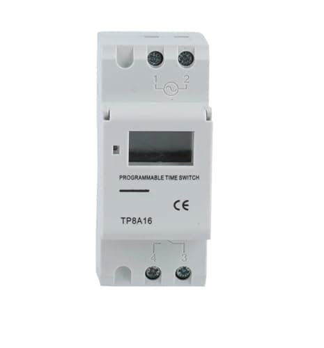 Image of TP8A16 AC 220V 16A 30A Din Rail Weekly 7 Days Programmable Digital TIME SWITCH Relay Timer Control(16A)
