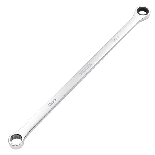 Image of Draper 27771 HI-TORQ Metric Extra-Long Double Ring Ratchet Spanner, 15mm