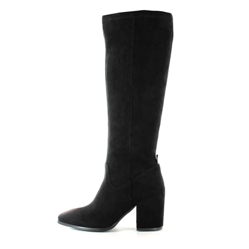 Image of ella Women's Knee High Stretch Fit Wide Calf Memory Foam Insole Heel Boots (Black, UK Footwear Size System, Adult, Women, Numeric, Medium, 6)