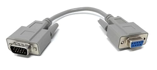 Image of DRUT 20cm Serial to VGA 9 Pin Female to 15 Pin Male Cable D9 HD15 SVGA Adapter Cable Converter 0.6ft