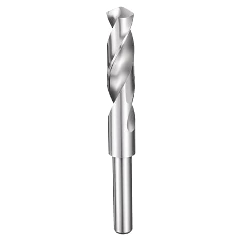 Image of sourcing map 17.5mm Drill Bit 1/2" Reduced Shank Round 4241 High Speed Steel Uncoated (Bright) 118° Standard Point for Plastic Wood Copper Aluminum Iron Medium Soft Metal