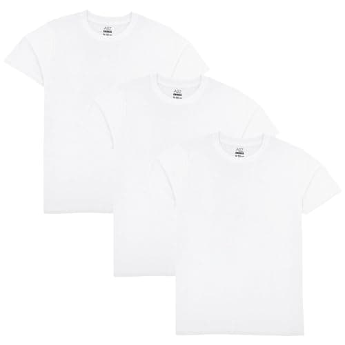 Image of A2Z 4 Kids Boys Girls T Shirts Plain Summer Tank Top & Tees - T Shirt PL White 3 Pack 9-10