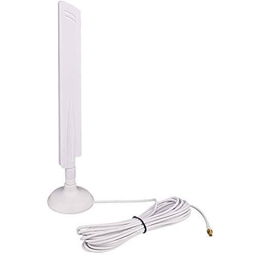 Image of YILIANDUO WiFi Antenna 5dBi 3300-4900MHz 5G Antenna Omnidirectional Aerial with Magnetic Base TS9 Male plug RG174 5M Cable for PCIE Network Card Router External Antenna Wireless Network Reception