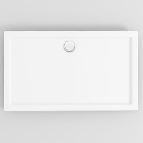 Image of Rectangular 1500 x 700mm Shower Tray Pearlstone for Shower Enclosure Cubicle with Waste Trap