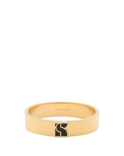 Image of Kate Spade New York Dakota Signature Hinged Bangle, One Size, Metal, no gemstone