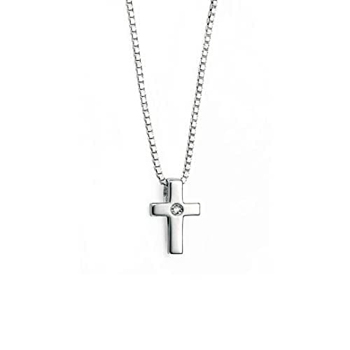 Image of D for Diamond Sterling Silver P800 Girls Diamond Set Cross Pendant