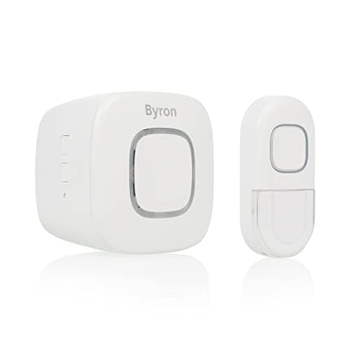 Image of Byron Wireless Portable Doorbell Set, Battery Powered, Smart Control, 200m Range, 8 Melodies, Volume Control, Colourful Visual Alert System
