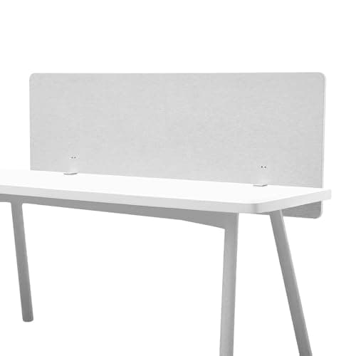 Image of VEVOR Desk Divider Privacy Panel, 1524 x 610 mm Clamp-on Office Desk Partition, PET Cubicle Partition Panel, Workstation Privacy Divider with 2 C-Type Clamps for Office, Sturdy Room, Library
