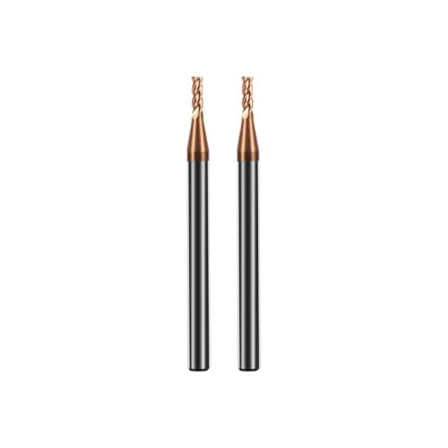 Image of Hilpaty Tungsten Carbide End Mill Bit 2.5 * 50mm*2 HRC 55 TiSiN Coated 4 Flute Sharp Corner Cutter, Performance CNC Milling Bits for Metal, Cast Iron, Stainless Steel, Alloy Steel