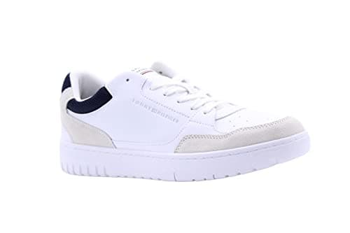 Image of Tommy Hilfiger Men TH Basket Core RWB Cupsole Trainers, White (White), 40 EU