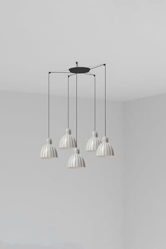 Image of Faro Venice 5 Light Stripes Cluster Drop Pendant Lamp