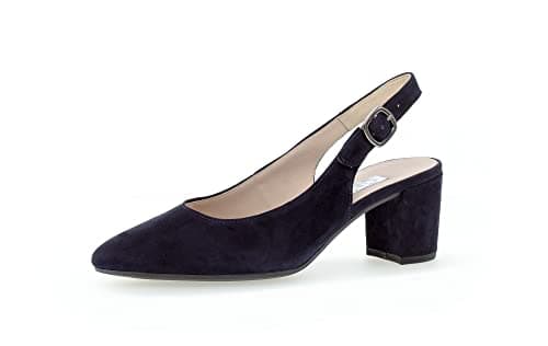 Image of Gabor Women Court Shoes, Ladies Slingback Court Shoes,Comfortable,Slingback,Leather,Ankle Strap,Office Pumps,Office,Blue (atlantik),38 EU / 5 UK