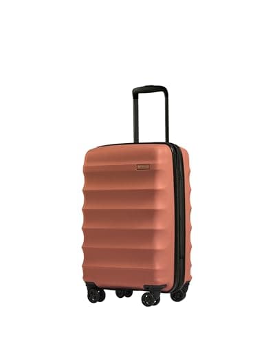 Image of ANTLER - Juno Hard Shell Cabin Suitcase, 56x35x20.5cm 42L, Lightweight & Expandable, 4 Spinner Wheels, Adjustable Handle, Carry On Luggage Approved by easyjet & British Airways, TSA Lock - Soft Orange
