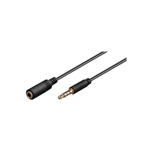 Image of Goobay 62478 Headphone and Audio AUX Extension Cable, 4-Pin 3.5 mm Slim, CU, 1.5 m Cable Length
