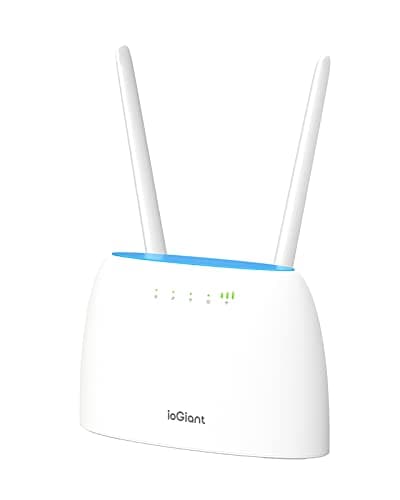 Image of ioGiant AC1200 4G Router with SIM Slot Unlocked, 1200Mbps Dual Band 4G Mobile WiFi Router Supports SIM Card, No Configuration Required, Removable WiFi Antennas, Connectivity up to 64 Devices, LTE Cat4