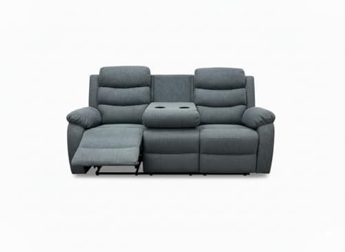 Image of Milan Fabric Recliner Sofa Set with Cup Holders – 3+2 Seater – Manual Recliner Sofa Grey (3 Seater)